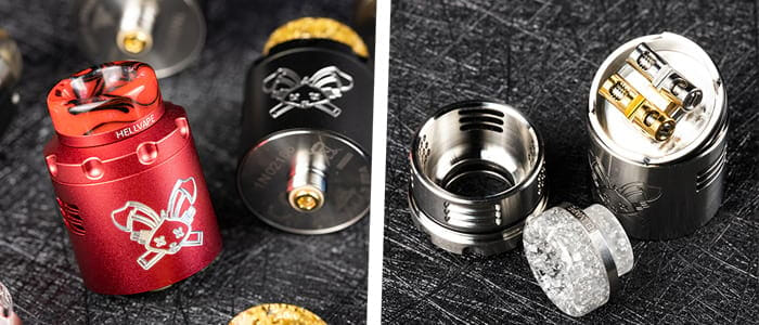 Éléments de l'atomiseur dead rabbit 3 RDA HellVape